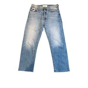 MOTHER The Ditcher Crop Jeans Resting Beach Face Light Wash Distressed Size 27